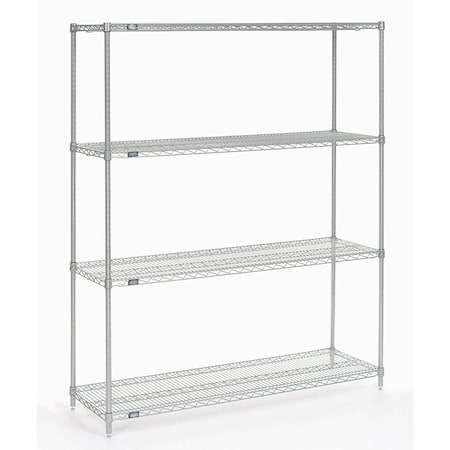 Nexel Stainless Steel Wire Shelving, 54W x 18D x 86H 18548S